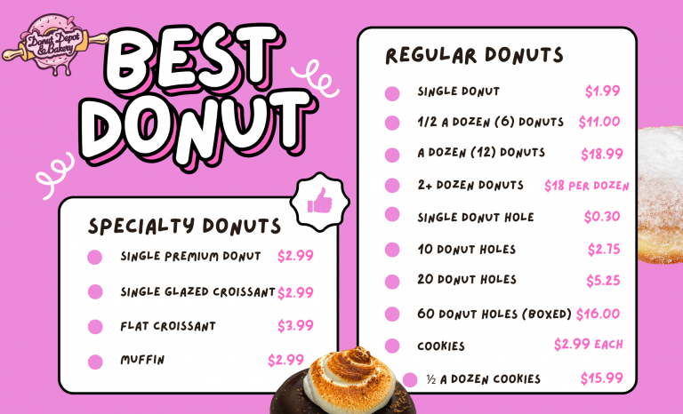 Menu Dunat Menu – Donut Depot & Bakery